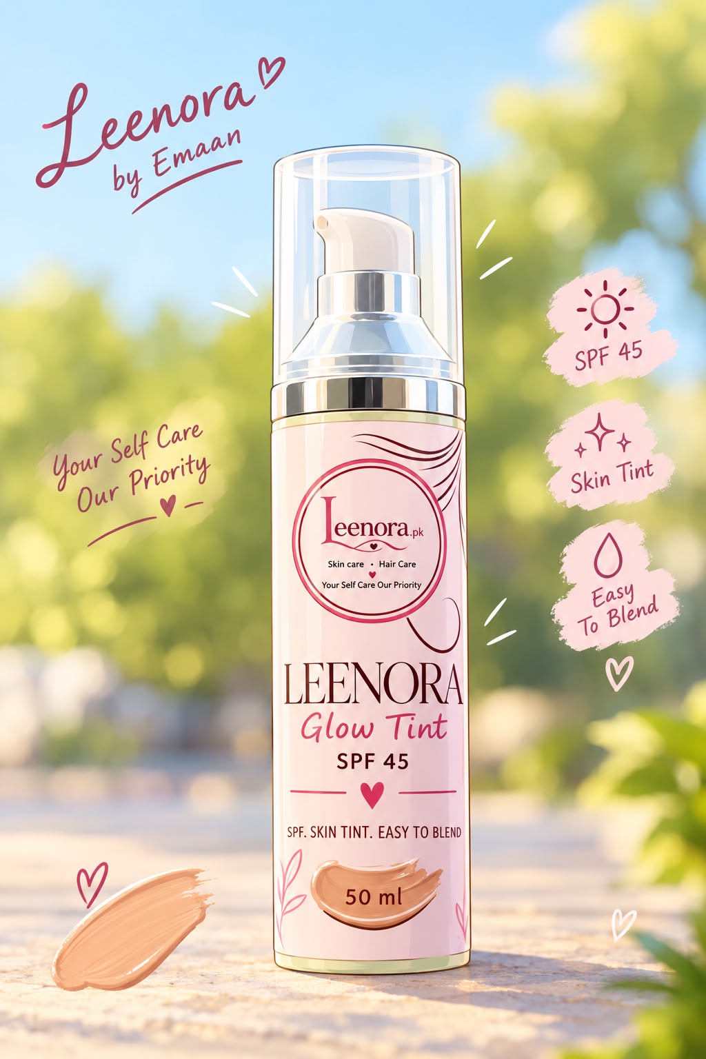 Leenora Glow Tint SPF 45 – Tinted Sunscreen & Skin Tint