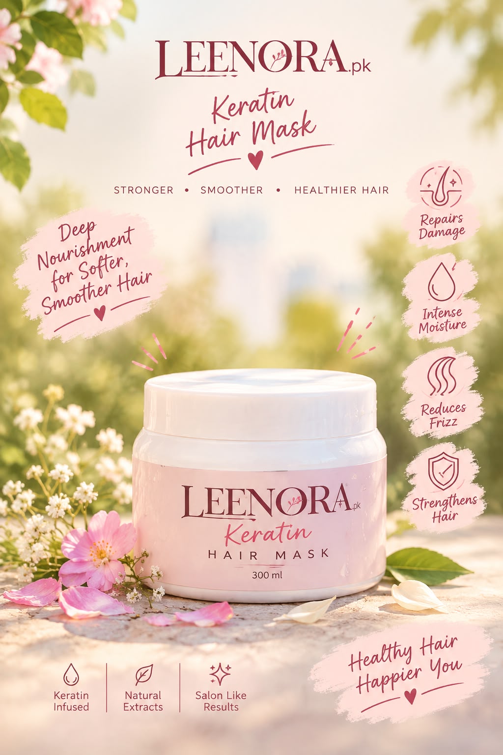 Leenora Keratin Hair Mask – Deep Repair & Smoothing Treatment